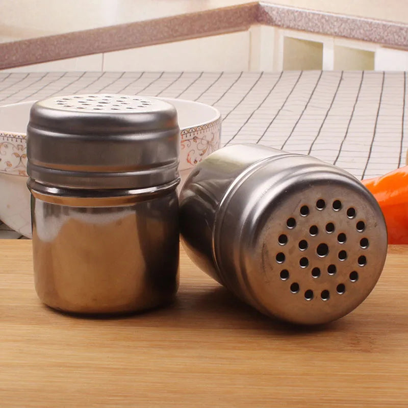 5*7cm Stainless Steel Salt Shaker Jar Sugar Pepper Toothpick Storage Bottle BBQ Picnic Seasoning Storage Jars ZA5930