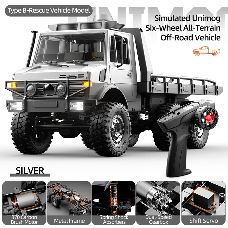 2026 New JJRC C8823 1/18 6x6 Off-Road Rc Car -Metal Chassis Crawler Dual Speed Gearbox 370 Motor Rc Truck RTR Adult Boys' Toys.