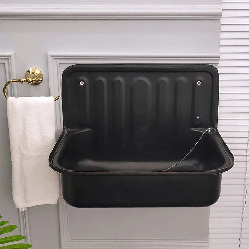 European Wash Basin Retro Bronze Plating Nostalgia Hanging Basin Bathroom Sink Model Room Wash Kitchen Balcony