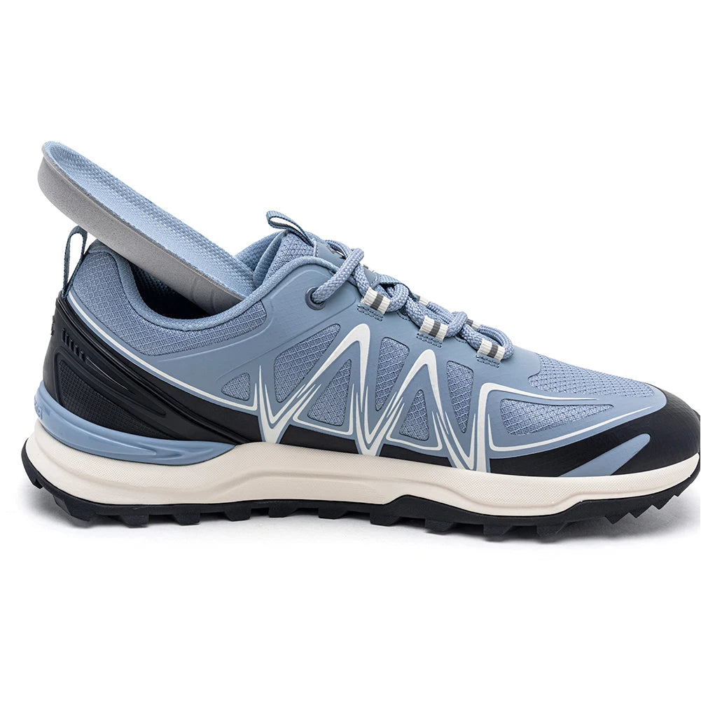 HOBIBEAR Unisex Wide Width Hiking Sneakers Outdoor Trail Running Shoes Artificial Leather Non Slip Lace-Up Walking Sneaker