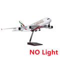 Airbus A380 UAE/Emirates Toy Plane Model 1/160 Scale 18 Inches Large Model Airplane Toy Kits with Stand Airliner Model Plane
