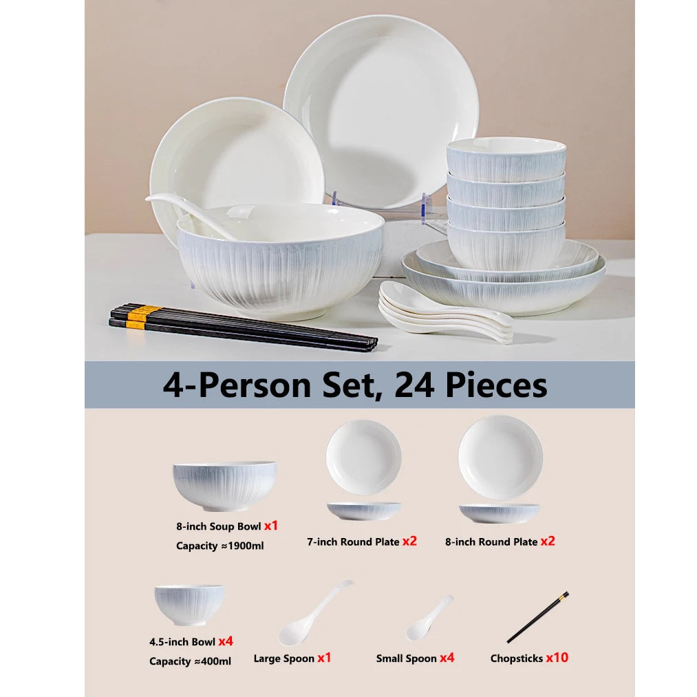 Dish sets full set bowl kitchen dinnerware luxury ceramic china dinnerware sets full set vintage dinner set chinese travel kit