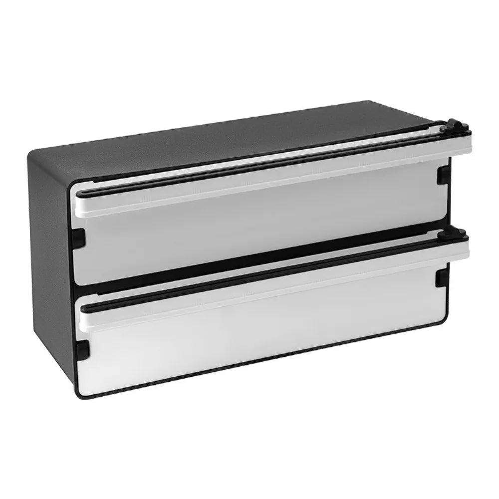 2 in 1 Food Film Dispenser Cutter Refillable Safety Cling Film Cutter Plastic Wrap Organizer Cling Film Storage Holder