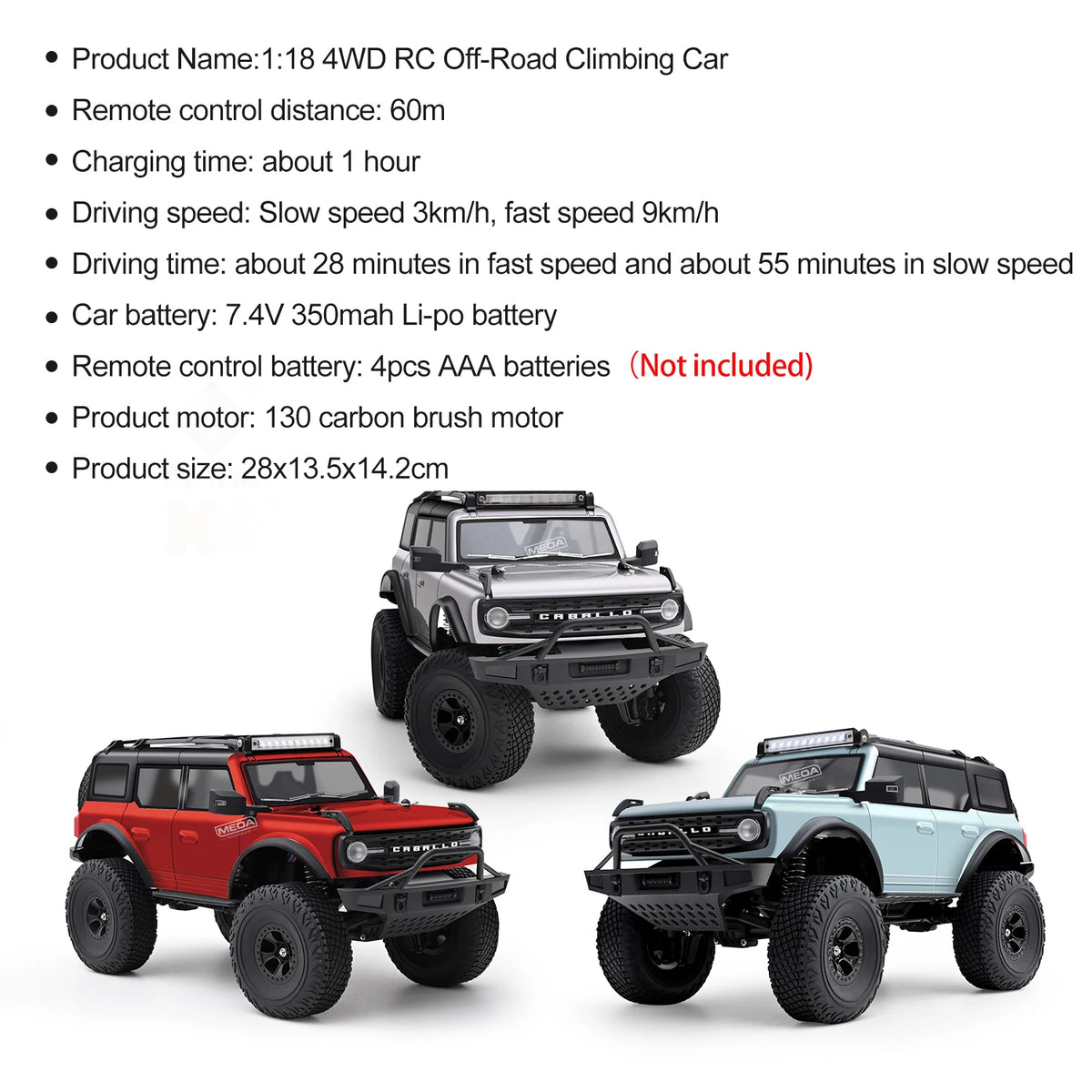 WLtoys 184023 RC Rock Crawler 1/18 4WD Off Road RC Truck with LED Light 2.4GHz Remote Control Two Speed Climbing Vehicle RTR Toy