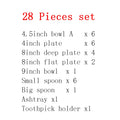 Jingdezhen Bone China Rice Bowl, Plate Spoon Dinnerware Set Light luxury Food Plate Chinese Restaurant Complete set of Tableware