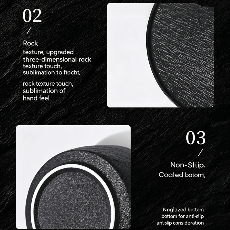 Tableware Set Black And White Rock Slab 8/16/34/55pcs Ceramics Dish Sets Full Set Luxury Dinnerware Set For 2/4/6/8/10 Persons