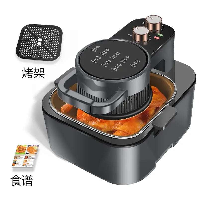 Large-capacity visual air fryer household new multi-function automatic intelligent oil-free oven integrated electric fryer