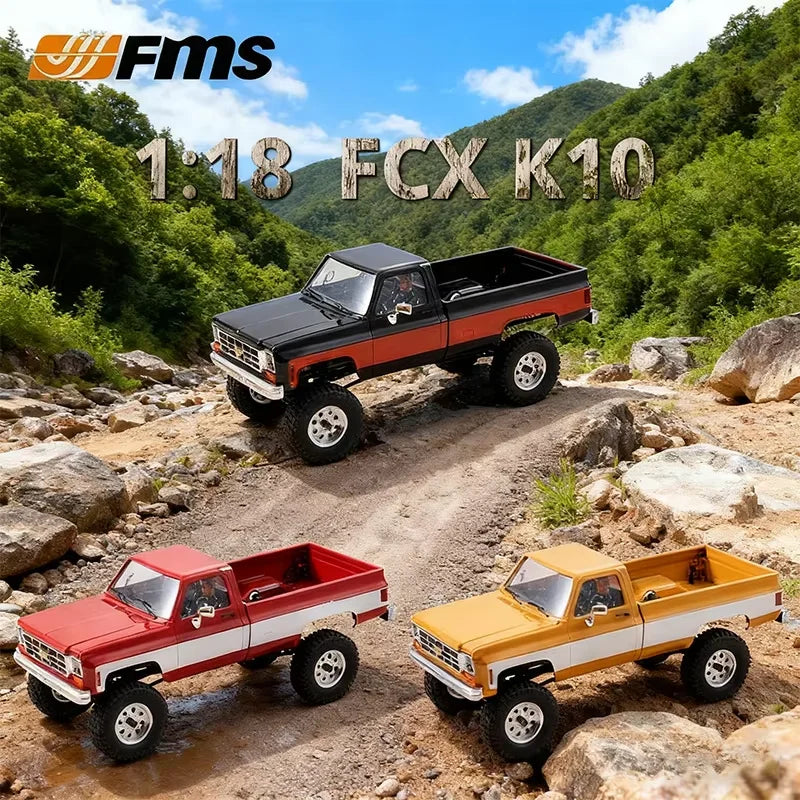 Fms Fcx18 1:18 K10 Rc Pickup Truck 4wd Off-Road Classic Retro Climbing Rc Car Model RTR Remote Control Car For Adults Gifts