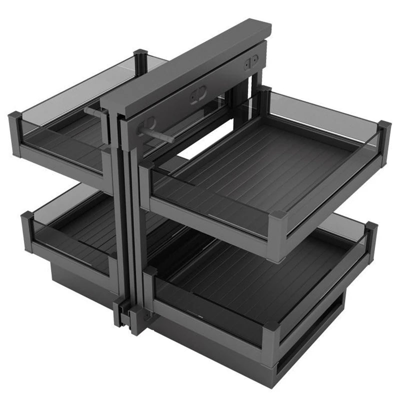 Cabinet corner pull-out corner small monster kitchen seasoning dish basket drawer type large capacity storage
