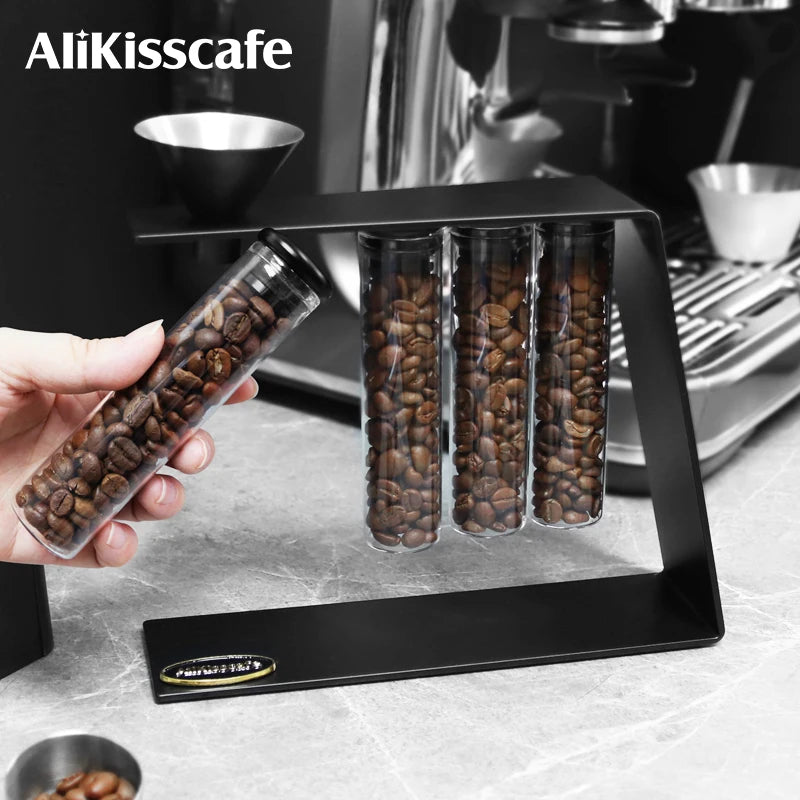 AliKisscafe Magnetic Coffee Beans Storage Container Glass Tube Display Rack Single Dose Espresso Accessories Barista Tools Gifts