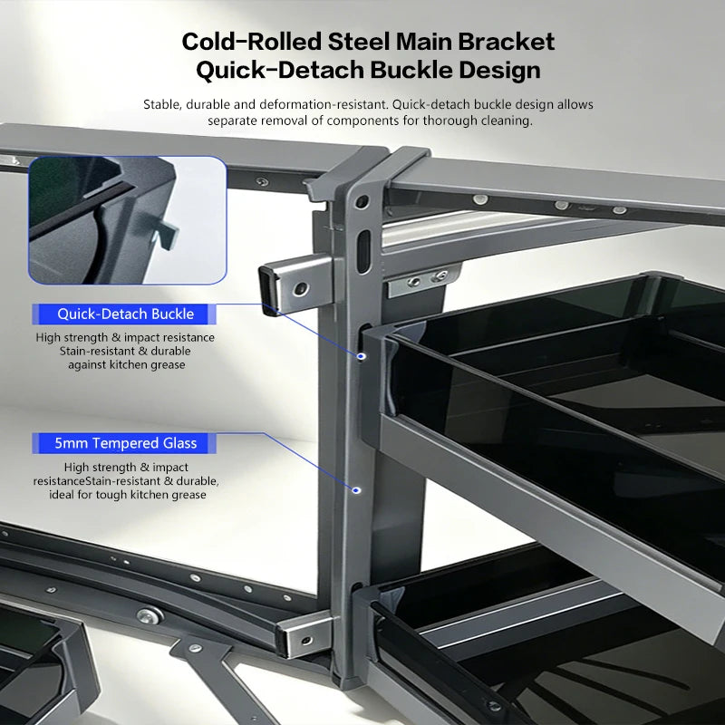 Premium Corner Cabinet Magic Monster Pull Out Full Extension Double Layer Stainless Steel Spice Rack Organizer For Kitchen