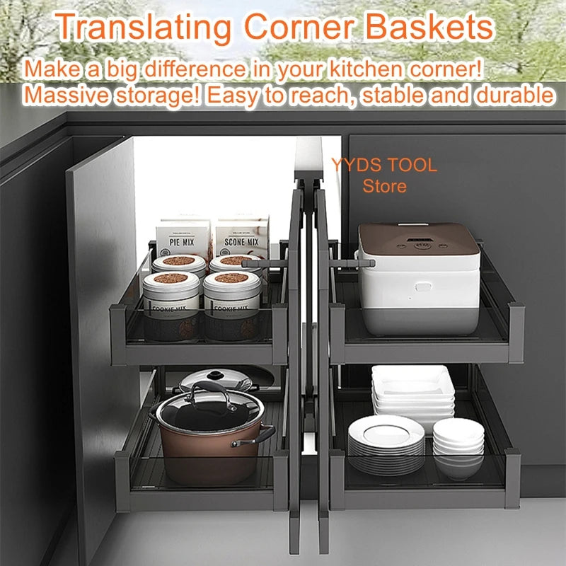 Cabinet corner pull-out corner small monster kitchen seasoning dish basket drawer type large capacity storage