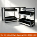 Premium Corner Cabinet Magic Monster Pull Out Full Extension Double Layer Stainless Steel Spice Rack Organizer For Kitchen