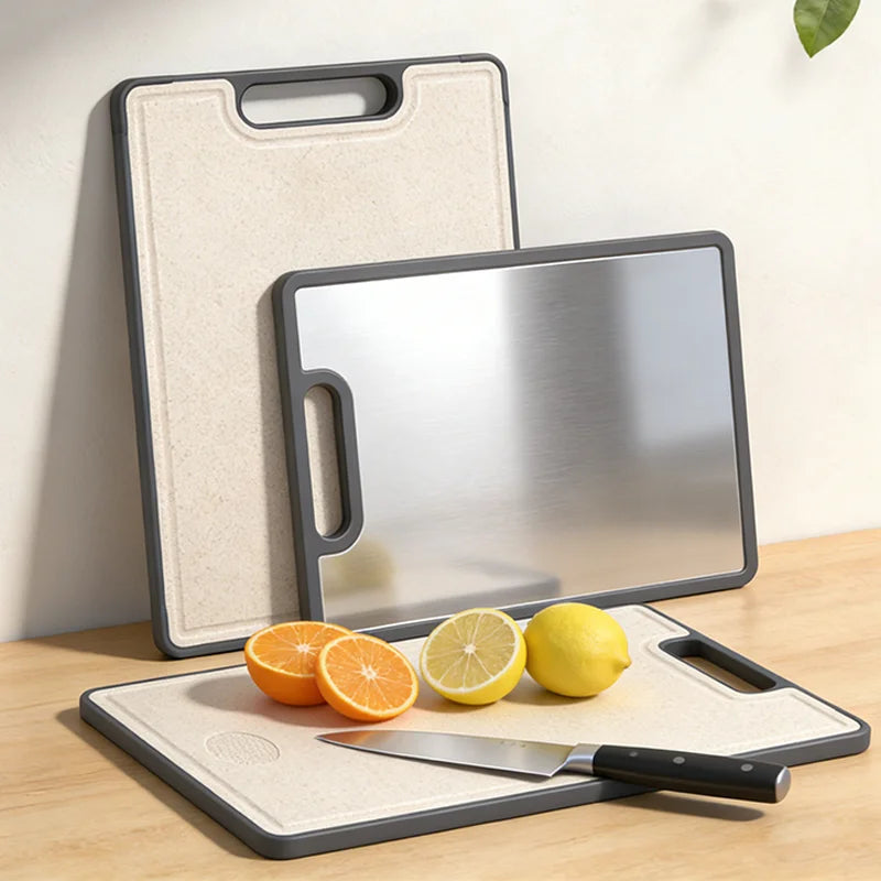 Kitchen Cutting Board Double Sided Cutting Boards for Kitchen Stainless Steel Chopping Board Food Grade Easy To Clean