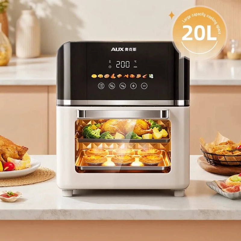 Large Capacity Air Fryer Microwave Oven Combo - Home Multi-Function Electric Fryer One-touch Cooking Machine