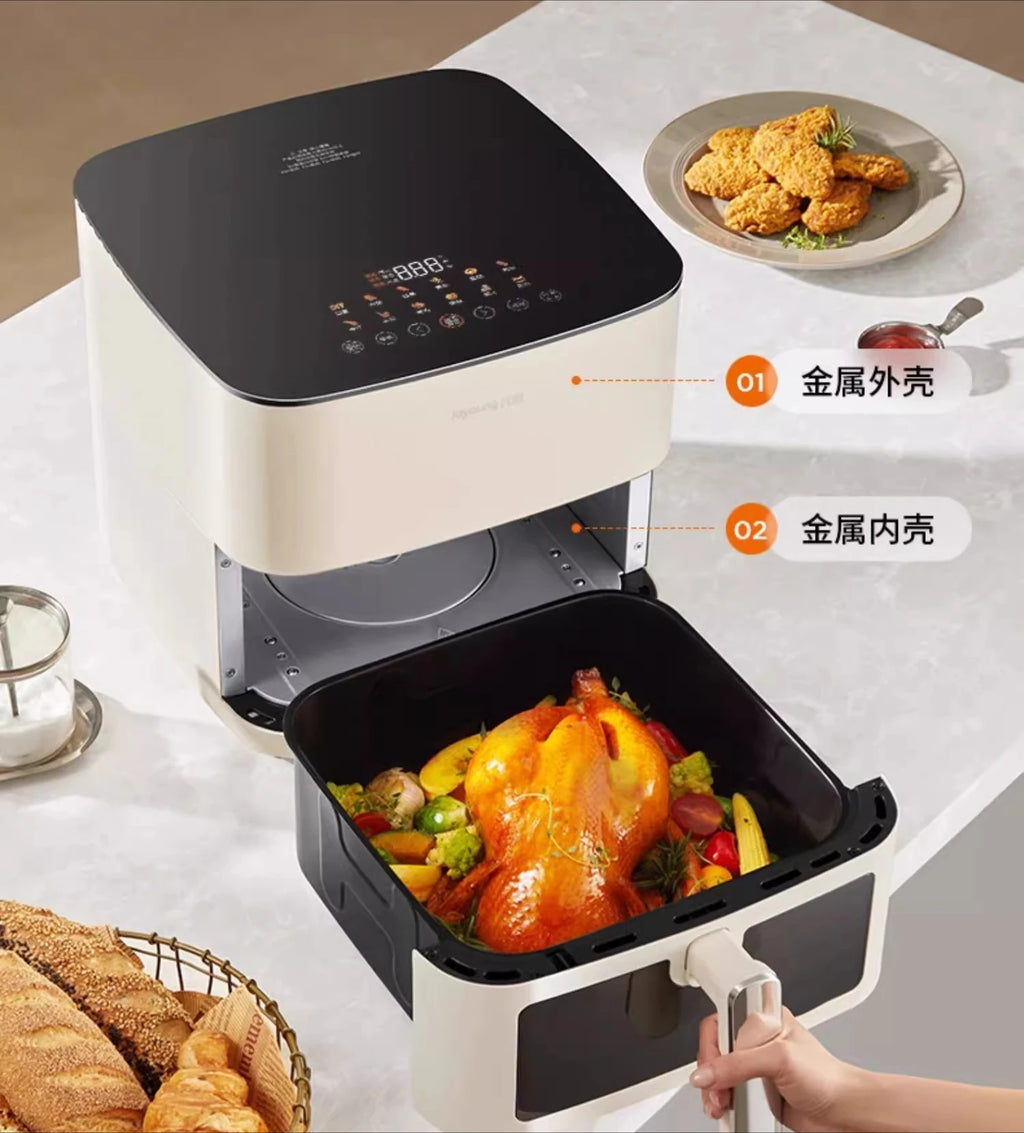 Air fryer household large capacity dual heat source no flip visual electric fryer electric oven cooking machine