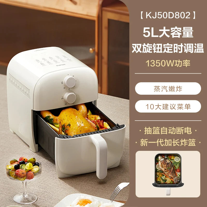 Large Capacity Home Air Fryer Multifunctional Electric Cooking Machine Flip-Free Steam Function for Healthy Cooking