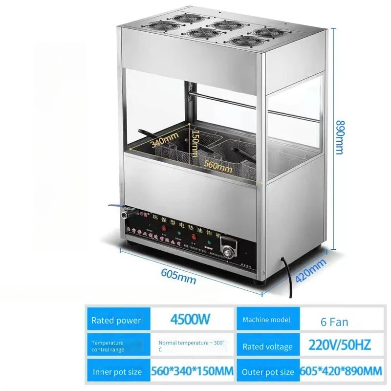 No Oil Fume Commercial Electric Environmental Protection Fryer Potato Twister Fritter  Frying Pan High Efficiency Large Capacity