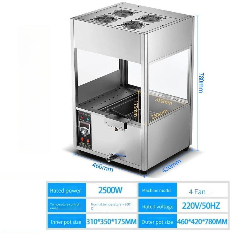 No Oil Fume Commercial Electric Environmental Protection Fryer Potato Twister Fritter  Frying Pan High Efficiency Large Capacity