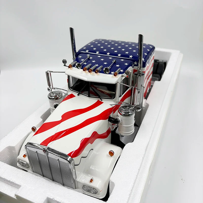 KK Diecast 1:18 Scale KENWORTH W900 & K100 Long Head Heavy Truck Trailer Alloy Car Model Adult Collection Gift Display