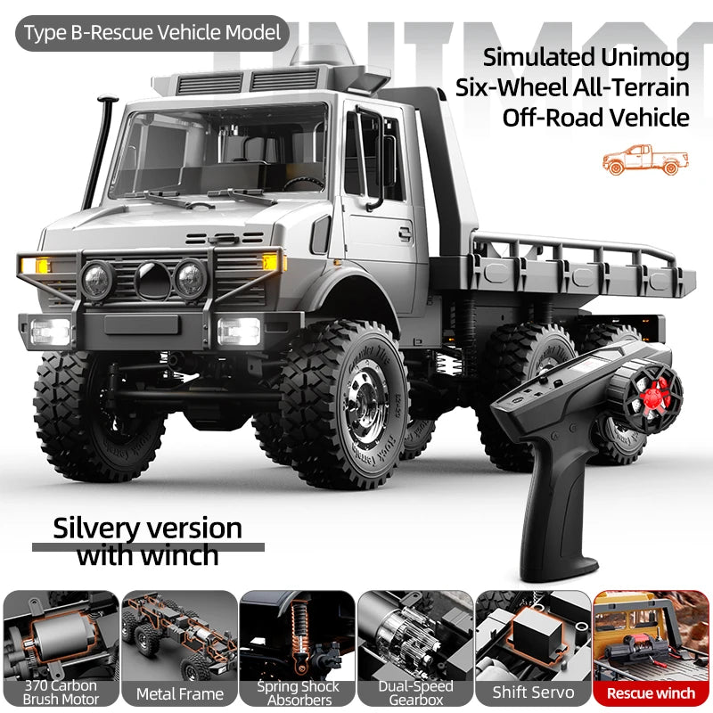2026 New JJRC C8823 1/18 6x6 Off-Road Rc Car -Metal Chassis Crawler Dual Speed Gearbox 370 Motor Rc Truck RTR Adult Boys' Toys.