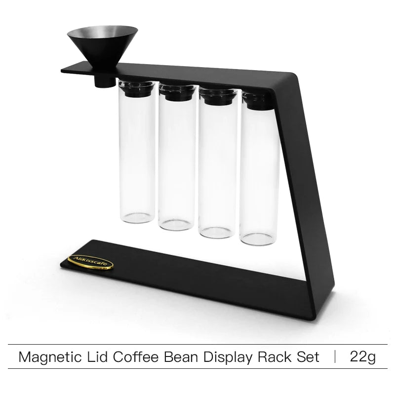 AliKisscafe Magnetic Coffee Beans Storage Container Glass Tube Display Rack Single Dose Espresso Accessories Barista Tools Gifts