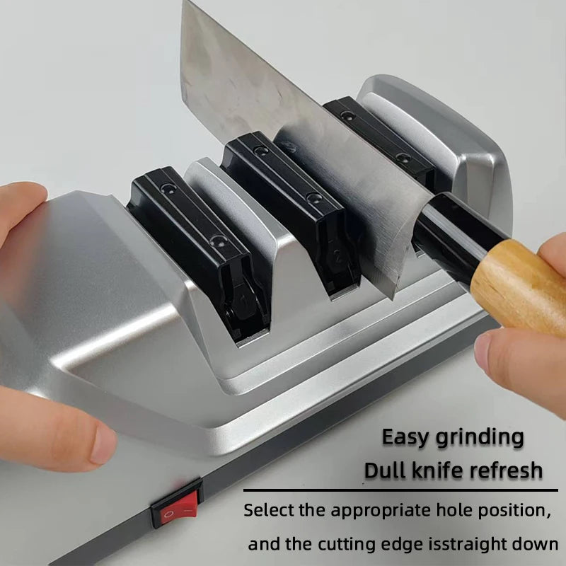 NEW Electric Knife Sharpener-Diamond Wheel System 3-Stage Sharpening (Coarse/Fine/Polish) Fast & Safe for Kitchen Chef