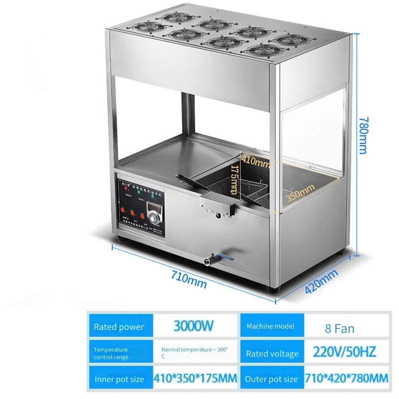 No Oil Fume Commercial Electric Environmental Protection Fryer Potato Twister Fritter  Frying Pan High Efficiency Large Capacity