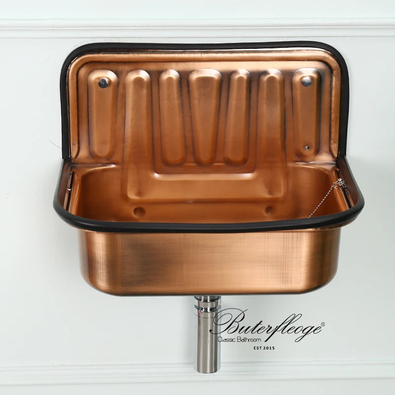 European Wash Basin Retro Bronze Plating Nostalgia Hanging Basin Bathroom Sink Model Room Wash Kitchen Balcony