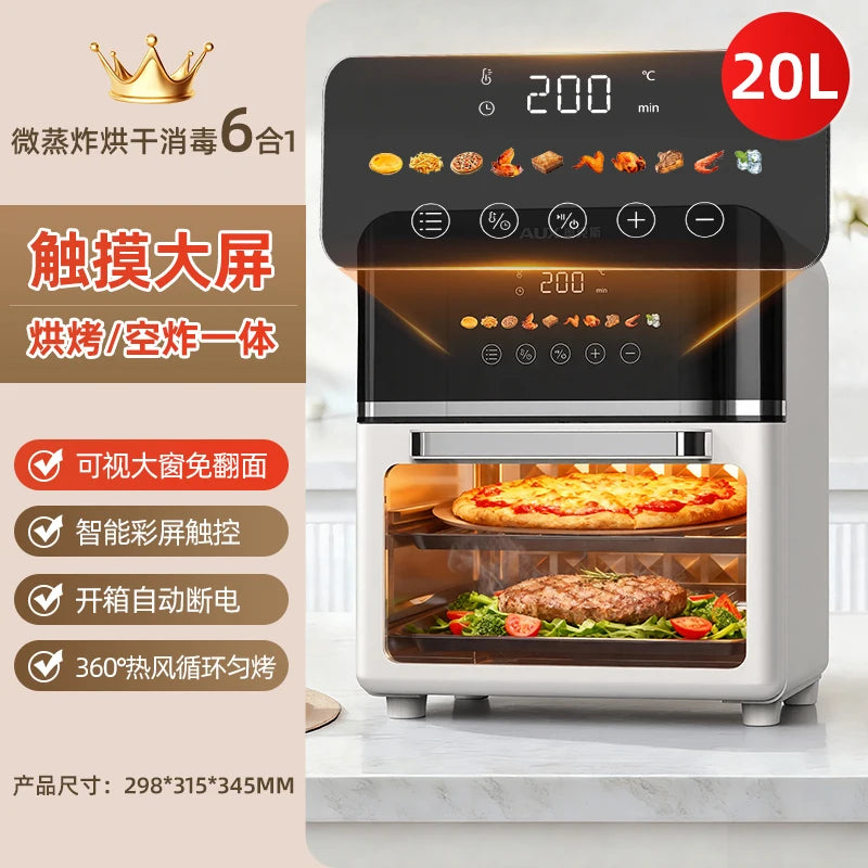Large Capacity Air Fryer Microwave Oven Combo - Home Multi-Function Electric Fryer One-touch Cooking Machine