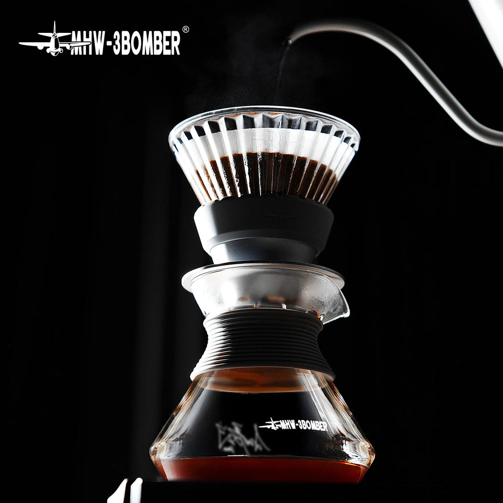 MHW-3BOMBER Aroma Coffee Server WBrC Champion Jianing Du Collaboration Glass Drip Coffee Server Clear Pour Over Coffee Pot