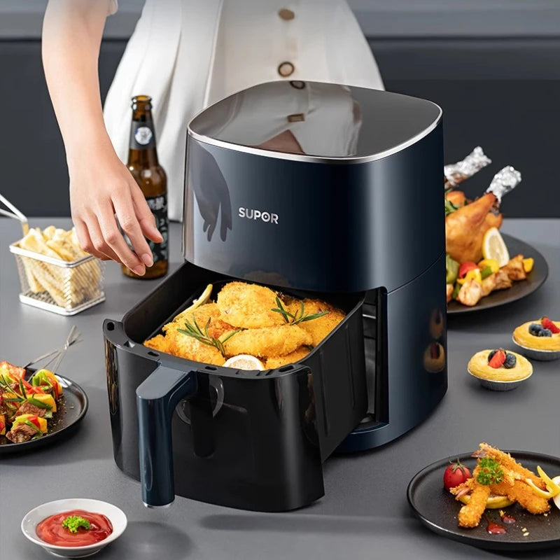 Household visual air fryer without flipping, top heating, large capacity smart air fryer