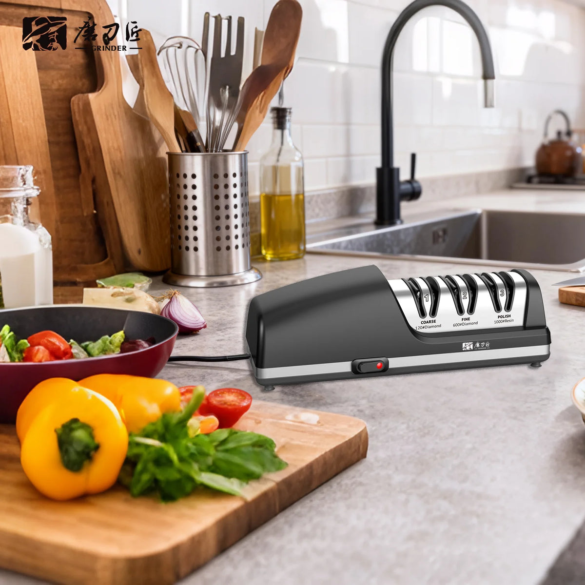 TAIDEA TG2403 Electric Knife Sharpener, 3-Stage Professional Sharpening System for Kitchen Chef and Home Use Knives