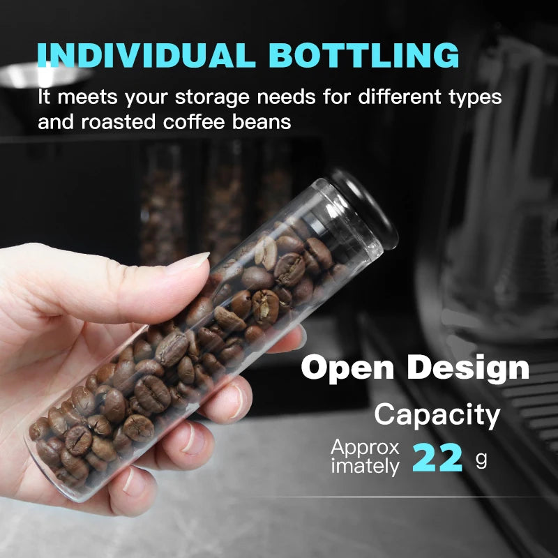 AliKisscafe Magnetic Coffee Beans Storage Container Glass Tube Display Rack Single Dose Espresso Accessories Barista Tools Gifts