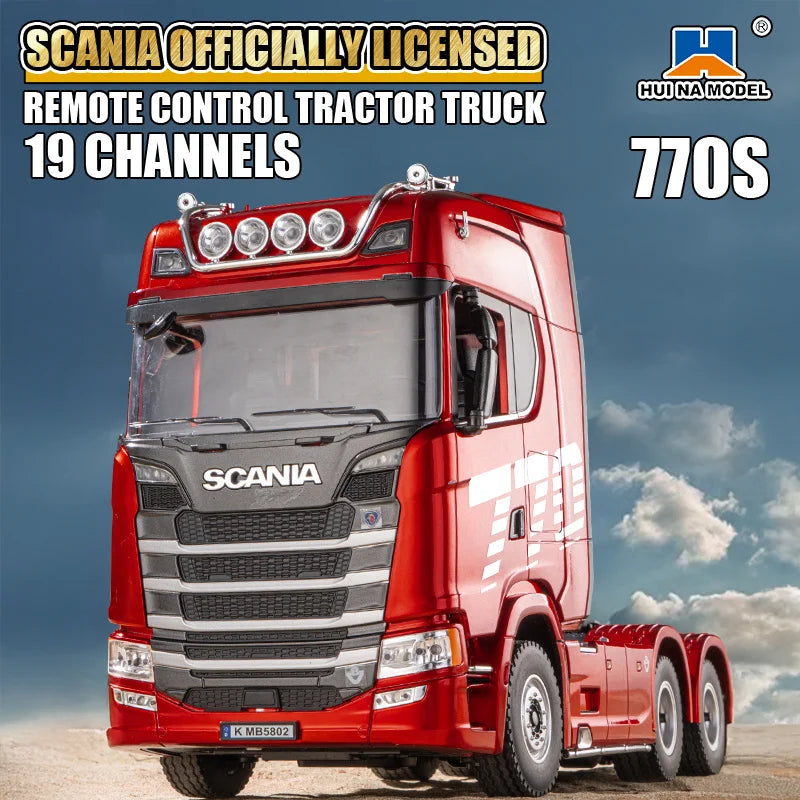 Huina 1501 1/18 Scania 770S Licensed RC Truck 4x4 2.4G 19CH Full Proportional Control Simulated Lights Realistic Suspension