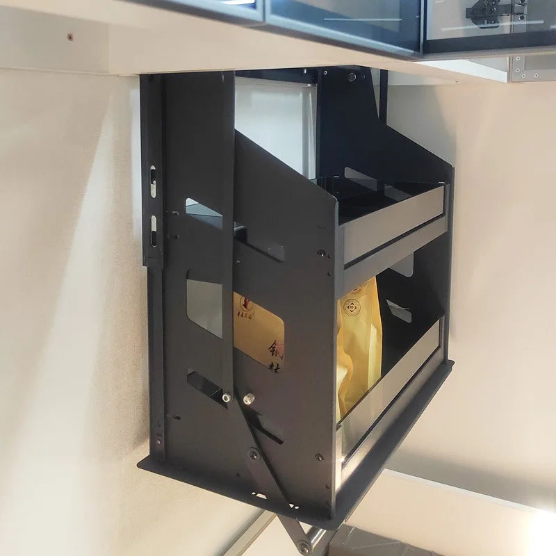 Kitchen Lift Cabinet Pull Basket Pull-down Shelving Cabinets Vertical Lifting of Seasoning Storage Rack Home Kitchen Accessories