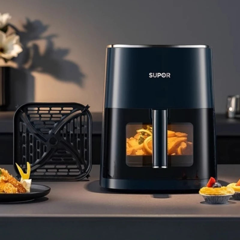 Household visual air fryer without flipping, top heating, large capacity smart air fryer