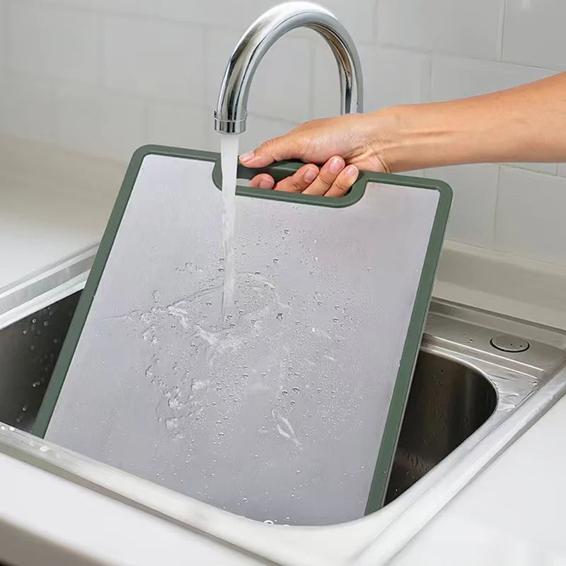 Kitchen Cutting Board Double Sided Cutting Boards for Kitchen Stainless Steel Chopping Board Food Grade Easy To Clean
