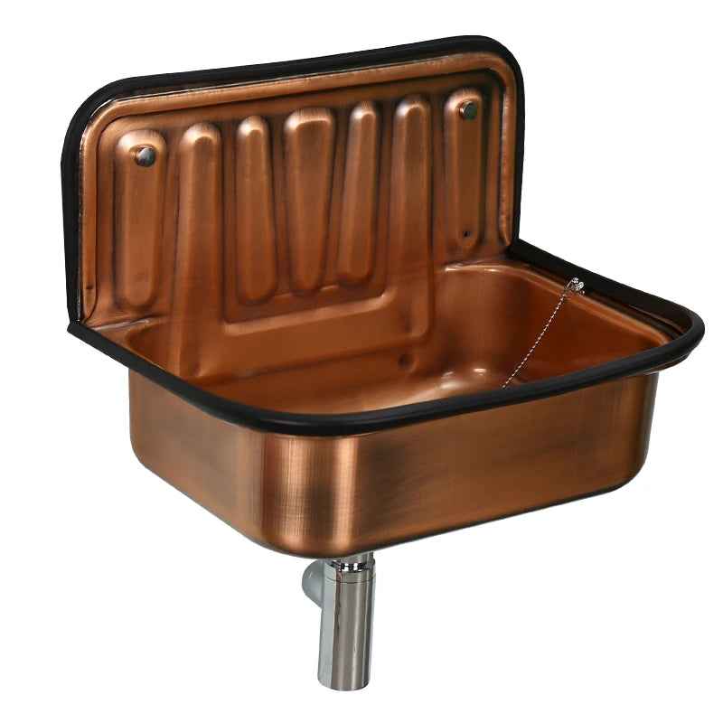 European Wash Basin Retro Bronze Plating Nostalgia Hanging Basin Bathroom Sink Model Room Wash Kitchen Balcony