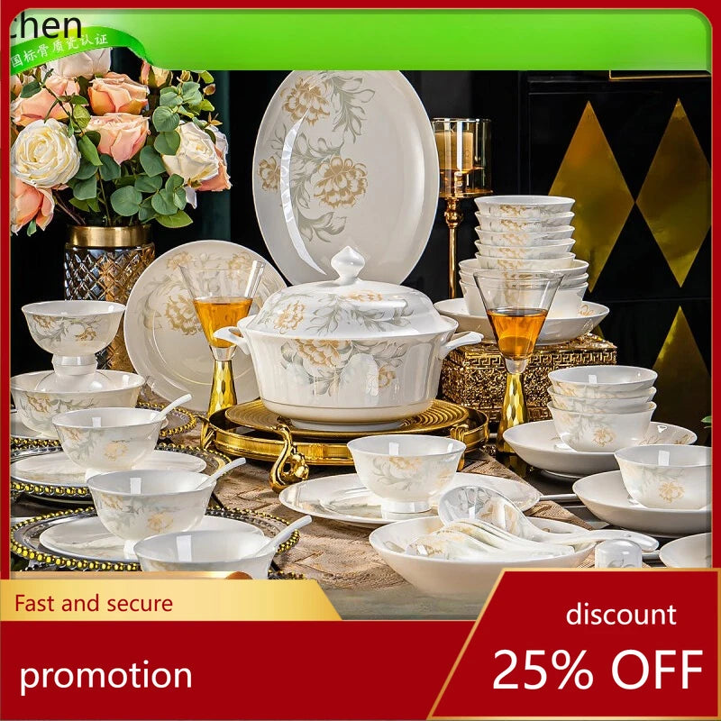 bone china dinnerware set - ceramic plates and bowls
