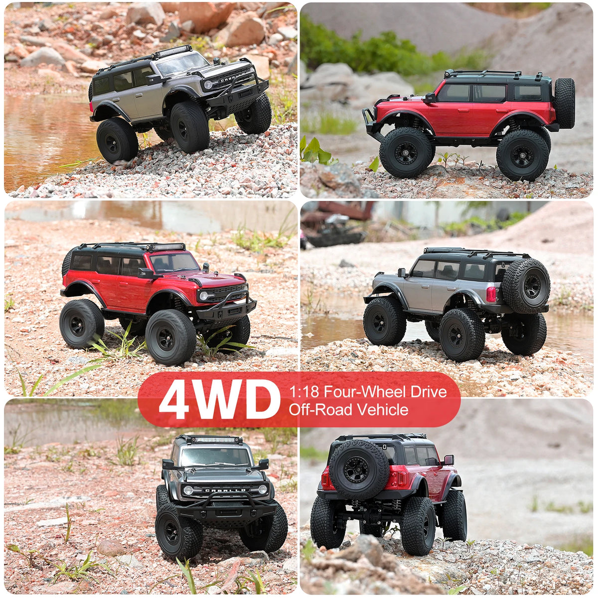 WLtoys 184023 RC Rock Crawler 1/18 4WD Off Road RC Truck with LED Light 2.4GHz Remote Control Two Speed Climbing Vehicle RTR Toy