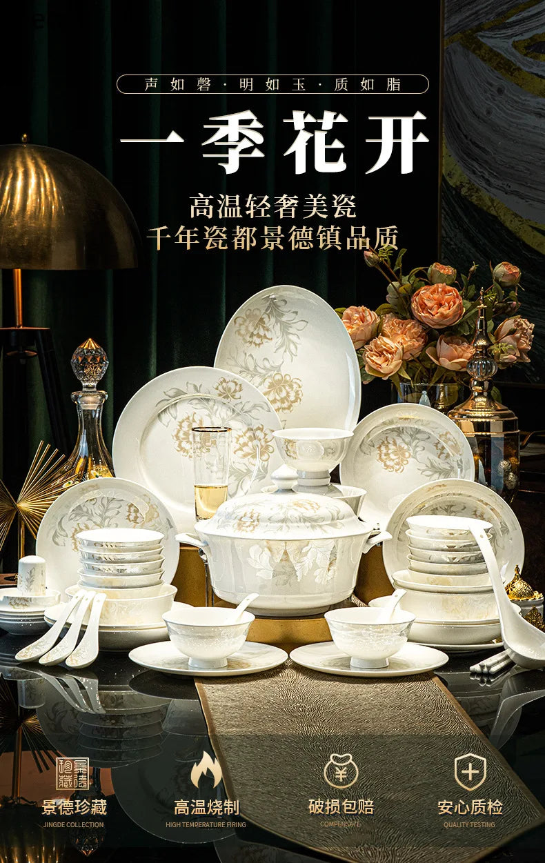 bone china dinnerware set - ceramic plates and bowls