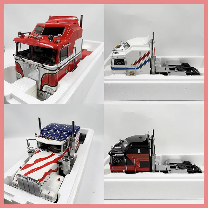 KK Diecast 1:18 Scale KENWORTH W900 & K100 Long Head Heavy Truck Trailer Alloy Car Model Adult Collection Gift Display