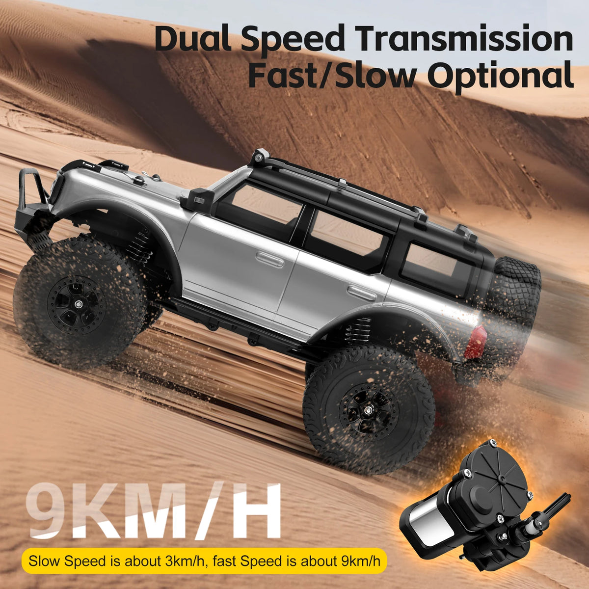 WLtoys 184023 RC Rock Crawler 1/18 4WD Off Road RC Truck with LED Light 2.4GHz Remote Control Two Speed Climbing Vehicle RTR Toy