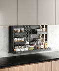 Electric Pull Down Cabinet Organizer Smart Lifting Spice Rack with Sensor Light Anti-Collision for Kitchen Upper Cabinet Storage