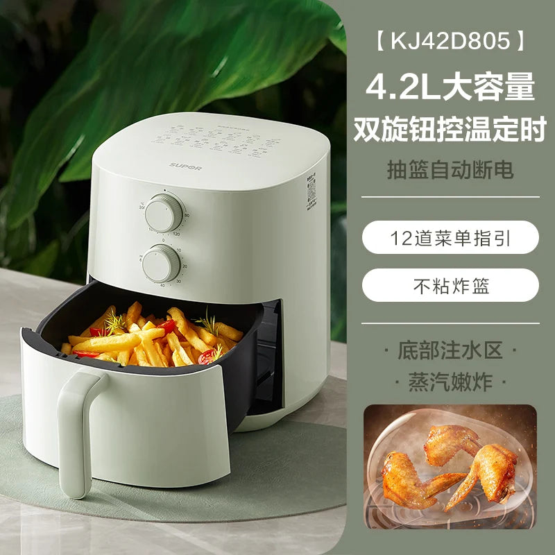 Large Capacity Home Air Fryer Multifunctional Electric Cooking Machine Flip-Free Steam Function for Healthy Cooking