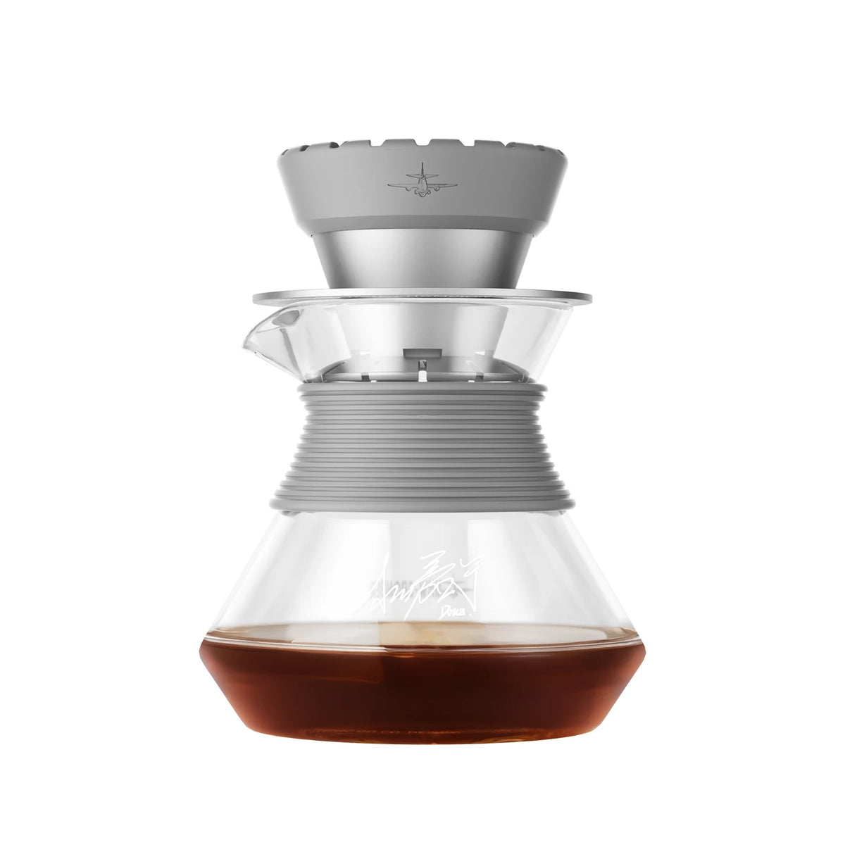 MHW-3BOMBER Aroma Coffee Server WBrC Champion Jianing Du Collaboration Glass Drip Coffee Server Clear Pour Over Coffee Pot