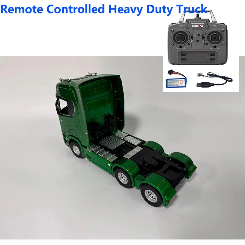 Huina 1/18 Remote Controlled Heavy-duty Truck Model Rc Car Trailer Transport Engineering Truck Toys Vehicle Gifts For Children