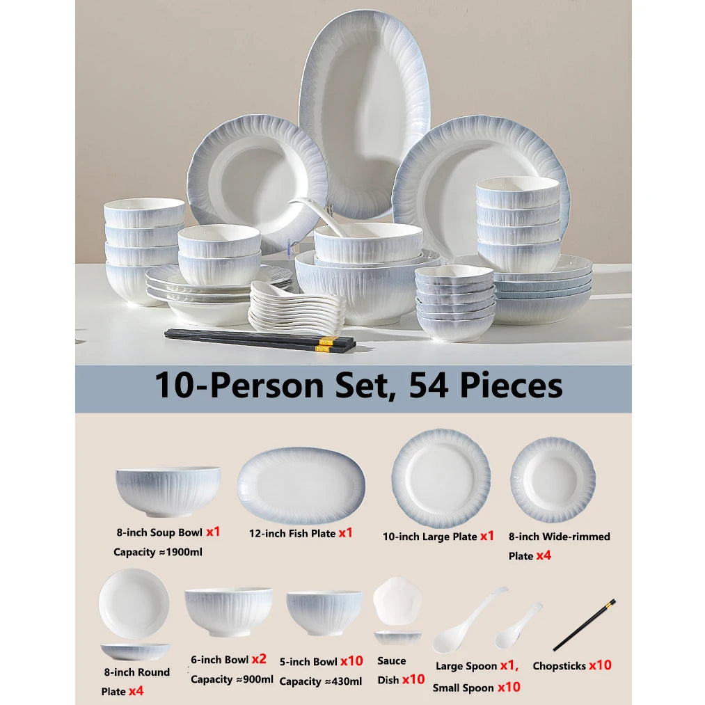 Dish sets full set bowl kitchen dinnerware luxury ceramic china dinnerware sets full set vintage dinner set chinese travel kit