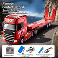 19Channels 770S Hobby RC Tractor Truck & Plastic Semi Trailer Flatbed Toys 1/18 Scale Light Sound Effects Remote Control Lorry C